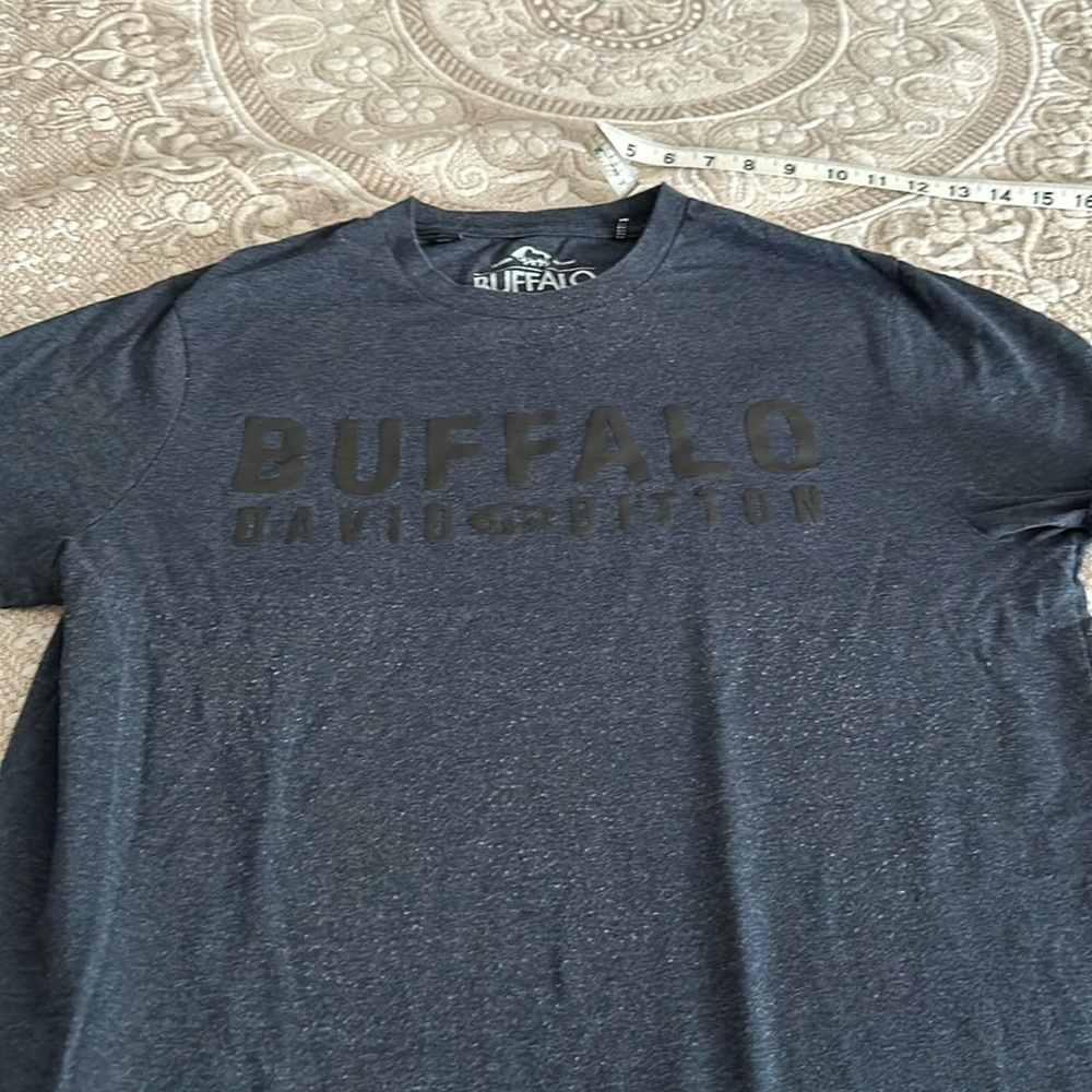 Mens David Bitton Buffalo T shirt navy black size M